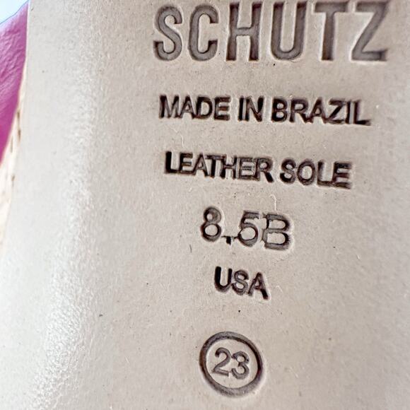 NEW Schutz Glayce Platform Pink Leather Sandals Heels Size 8.5 MSRP $178 - Picture 12 of 12